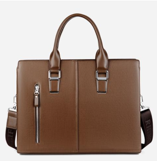 Sturdy and Structured Leather Business Bag - Image 4