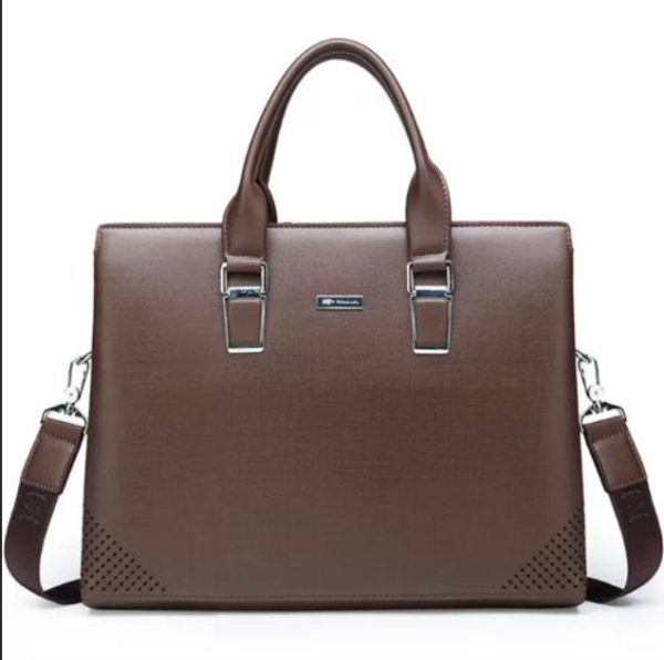 Sturdy and Structured Leather Business Bag - Image 7