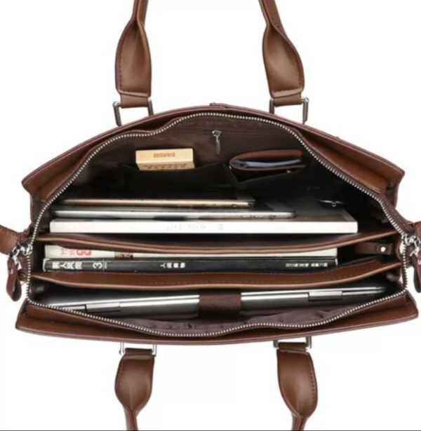 Sturdy and Structured Leather Business Bag - Image 2